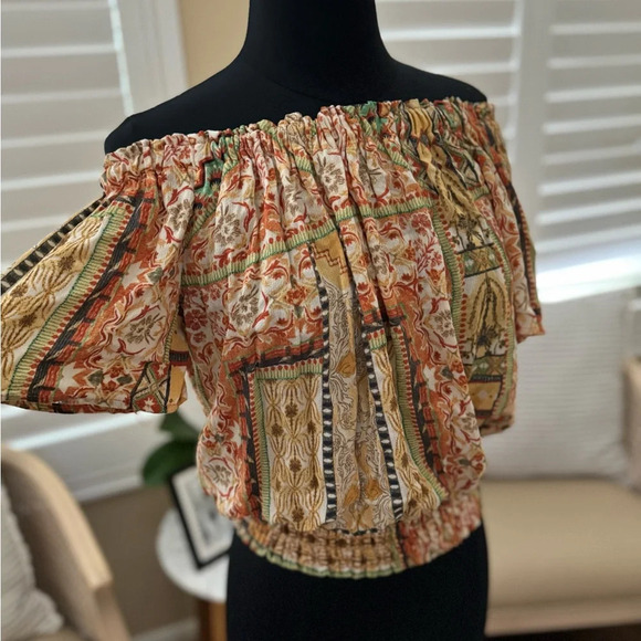 NWT | Rachel Zoe | Crop Short Sleeve Blouse - Size S - Picture 1 of 5